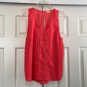 Cute Sleeveless Top with Floral Accents